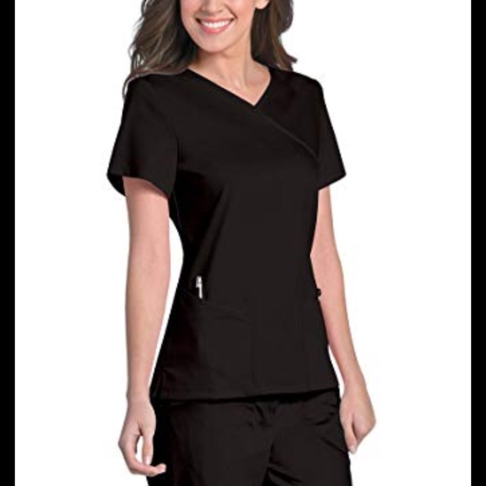 Urbane Ultimate Large Black Scrub Top